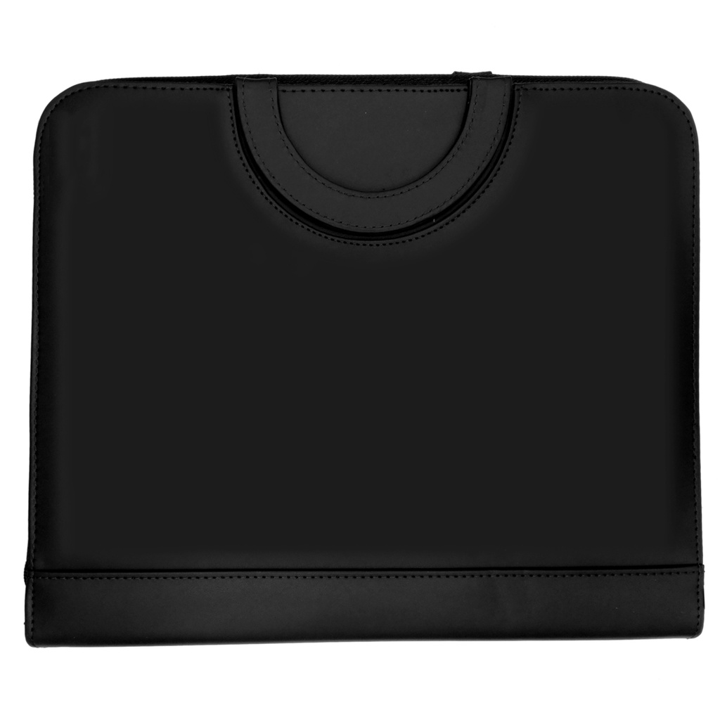 Saab - Zippered handbag with notebook + calculator + iron file with two rings - black color