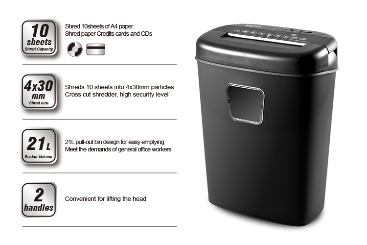 Comex Electric Paper Shredder 10 Sheets - 21 Liter