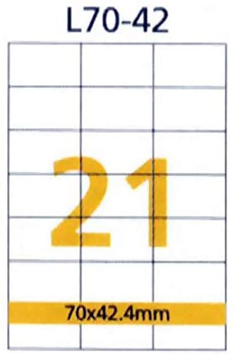 RIKLABEL - Multi-Purpose Labels 21 Pieces White - 100 Sheets A4 Size