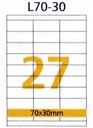 RIKLABEL - Multi-Purpose Labels 27 Pieces White - 100 Sheets A4 Size
