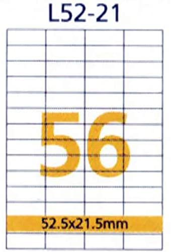 RIKLABEL - Multi-Purpose Labels 56 Pieces White - 100 Sheets A4 Size