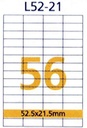 RIKLABEL - Multi-Purpose Labels 56 Pieces White - 100 Sheets A4 Size
