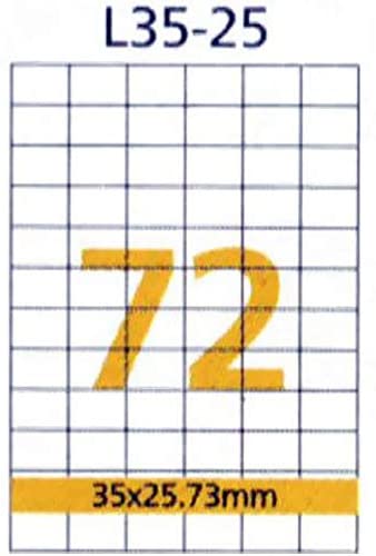 RIKLABEL - Multi-Purpose Labels 72 Pieces White - 100 Sheets A4 Size