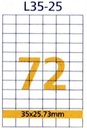 RIKLABEL - Multi-Purpose Labels 72 Pieces White - 100 Sheets A4 Size
