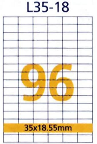 RIKLABEL - Multi-Purpose Labels 96 Pieces White - 100 Sheets A4 Size