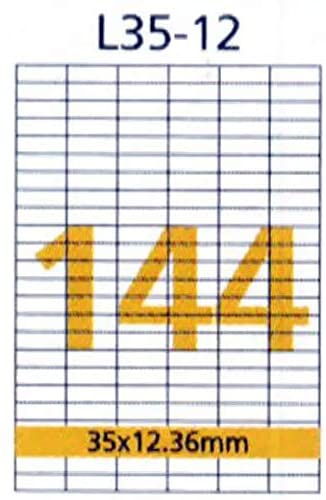 RIKLABEL - Multi-Purpose Labels 144 Pieces White - 100 Sheets A4 Size