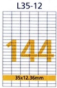 RIKLABEL - Multi-Purpose Labels 144 Pieces White - 100 Sheets A4 Size