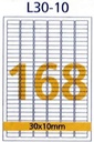 RIKLABEL - Multi-Purpose Labels 168 Pieces White - 100 Sheets A4 Size