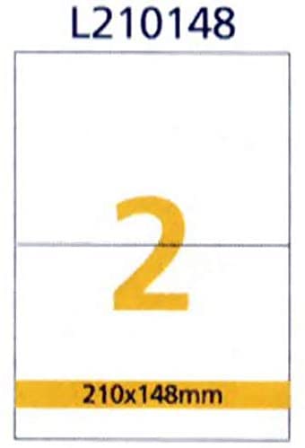 RIKLABEL - Multi-Purpose Labels 2 Pieces White - 100 Sheets A4 Size