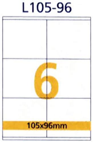 RIKLABEL - 6-Pack Multi-Purpose Labels White - 100 Sheets A4 Size