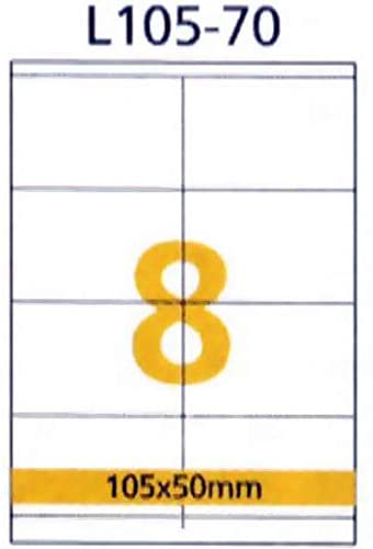 RIKLABEL - Multi-Purpose Labels 8 Pieces White - 100 Sheets 105*50mm