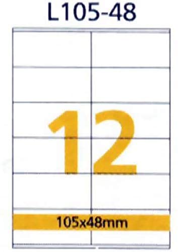 RIKLABEL - Multi-Purpose Labels 12 Pieces White - 100 Sheets A4 Size