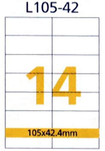 RIKLABEL - Multi-Purpose Labels 14 Pieces White - 100 Sheets A4