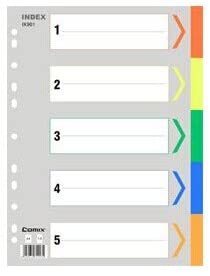 Comex - Colorful Plastic Dividers 5 Thread A4