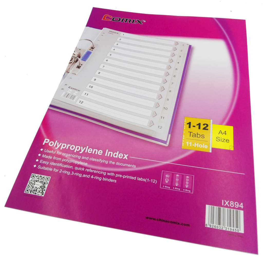 Comex - Plastic Dividers No. 1-12 A4
