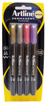 Art Line - Supreme Pen, Metallic Color No. 790, Set of 4 Colored Pens