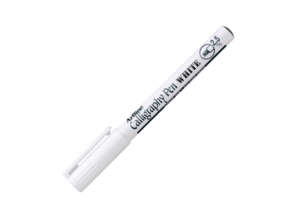Art Line - English calligraphy pen 2.5 mm, white color - pack of 12 pens