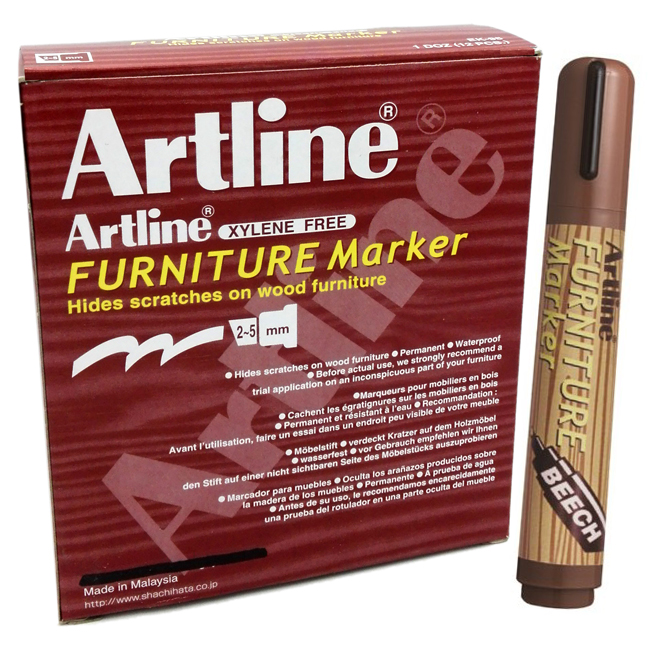 Art Line - Furniture Marker No. 95, Beech Wooden Color - Pack of 12 Pens