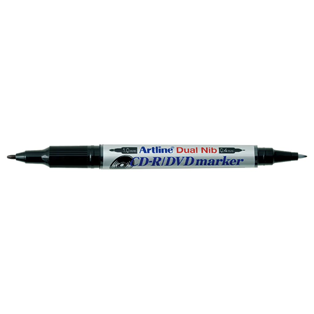 Art Line - Double-headed CD pen, black, a box of 12 pens
