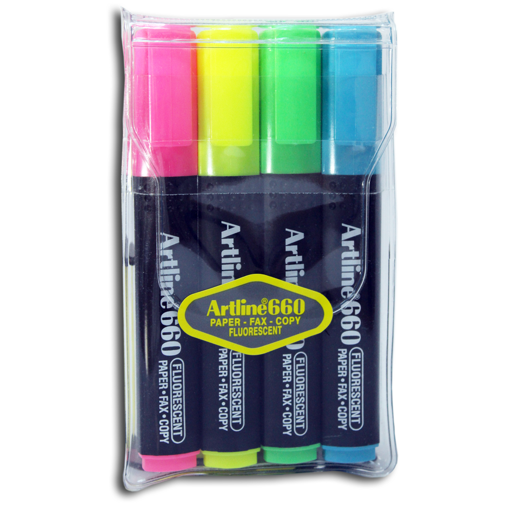 Art Line - Highlighter Pen No. 660, Set of 4 Colored Pens