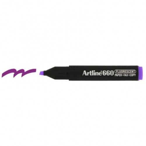 Art Line - Yellow Highlighter No. 660 - Box of 12 Pens - Purple Color