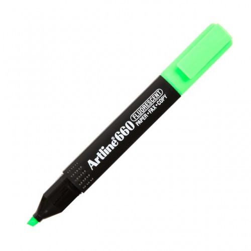 Art Line - Yellow Highlighter No. 660 - Box of 12 Pens - Green Color