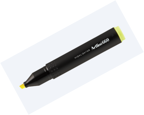 Art Line - yellow highlighter pen No. 660 - box of 12 pens - yellow color