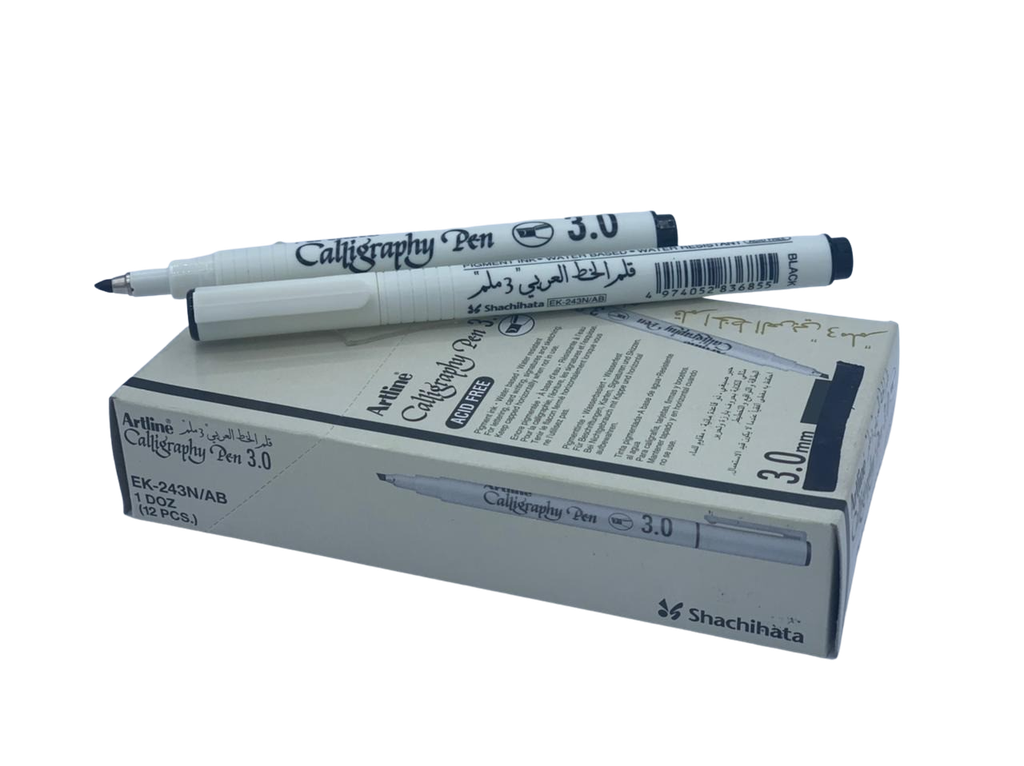 ارت لاين - قلم خط عربي 0ر3 - لون اسود علبة عبوة 12 قلم