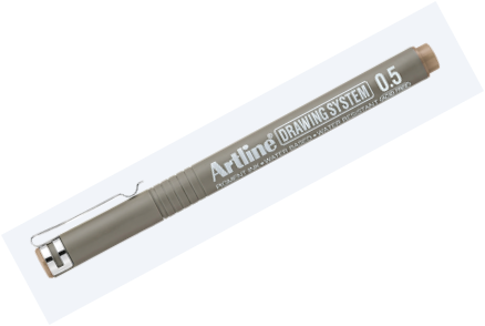 Art Line - Geometric Drawing and Marking Pen 0.5 mm - Box of 12 Pens - Brown Color