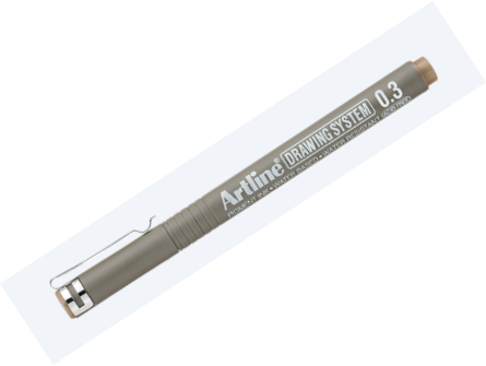 Art Line - Geometric Drawing and Marking Pen 0.3 mm - Box of 12 Pens - Brown Color