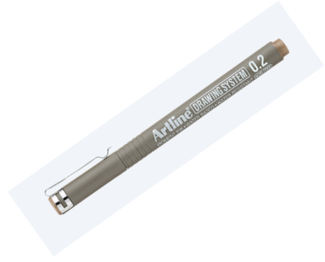Art Line - Geometric Drawing and Marking Pen 0.2 mm - Box of 12 Pens - Brown Color