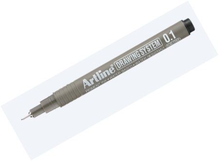 Art Line - Geometric Drawing and Marking Pen 0.1 mm - Box of 12 Pens - Black Color