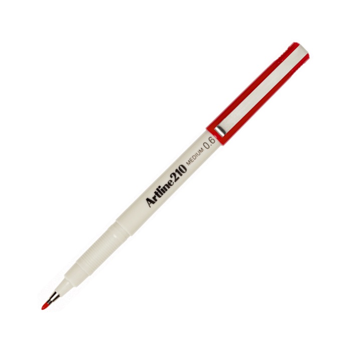 ارت لاين - قلم توقيع رقم 210 أحمر 0.6mm عبوة 12 قلم