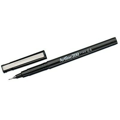 ارت لاين - قلم توقيع (فتيلة رقم 200) لون أسود علبة عبوة 12 قلم