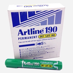 Art Line - Marker No. 190 - green color, box of 12 pens