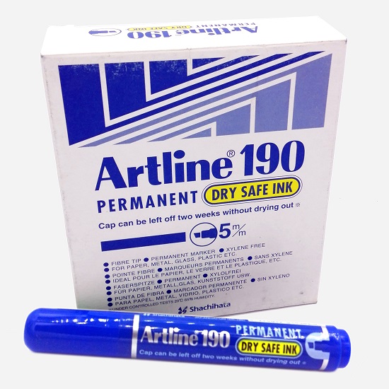 Art Line - Marker No. 190 - blue color, box of 12 pens