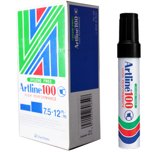 Art Line - Marker No. 100, black, a box of 6 pens