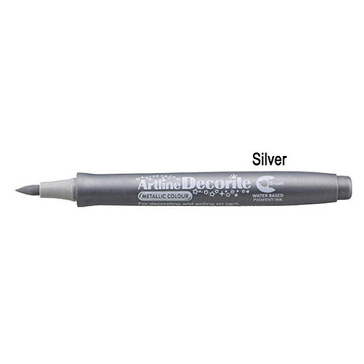 Art Line - Decorate pen with a metal brush - silver color, a box of 12 pens