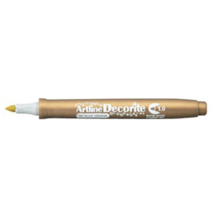 Art Line - Decorate pen, 1 mm, metallic, gold color, pack of 12 pens