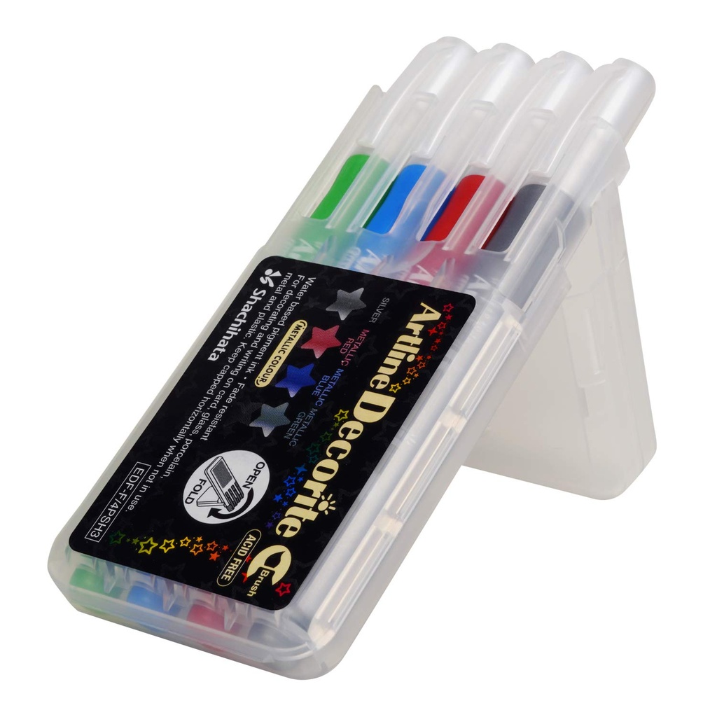 Art Line - Decorate pen, drawing brush, set of 4 colored pens