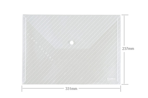 Comex - Envelope Shape Button File Folder - White A4 - Pack of 10 Pieces