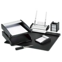 Kong Ping - 6-Piece Basket Desk Set - Black and Silver