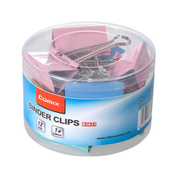 Comex Colored Paper Clips 50mm Box of 12pcs
