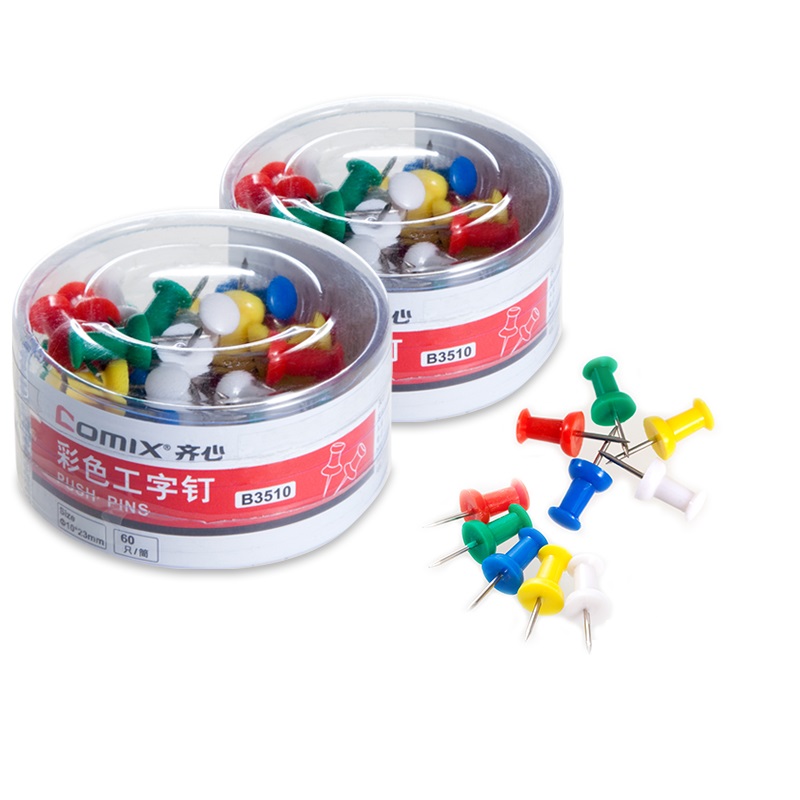 Comex Colored Push Pins Box Pack of 60 Pieces