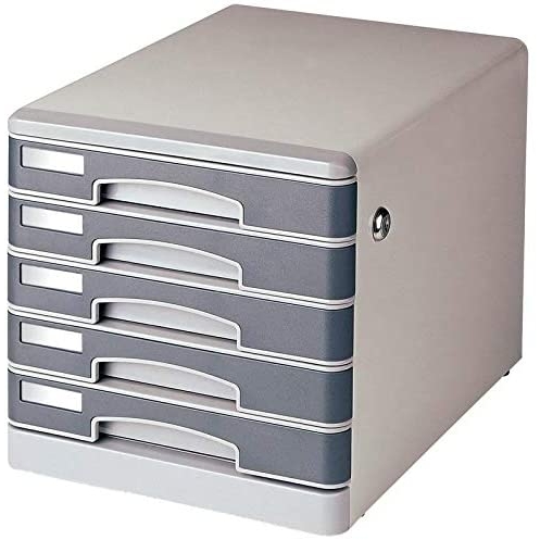 Comex Document Box with Iron Lock 5 Drawers - Gray