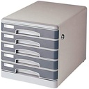 Comex Document Box with Iron Lock 5 Drawers - Gray