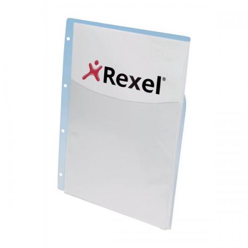 Rexel - Perforated File Folder with Pocket Bag, Pack of 5 Pieces
