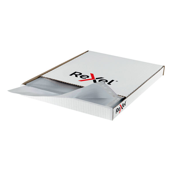 Rexel - A4 transparent side-opening folder, a box of 100 tablets