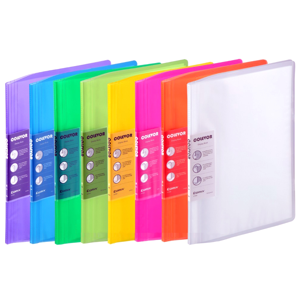 Comex - A4 transparent cover folder, 60 pockets - colored