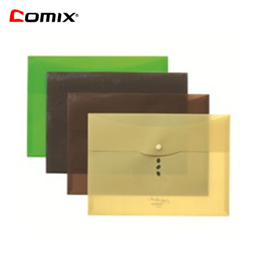 Comex - Envelope Shape Button File Folder - Colorful A4 Bag, Pack of 12 Pieces